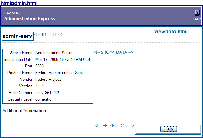 Server Information Page Elements