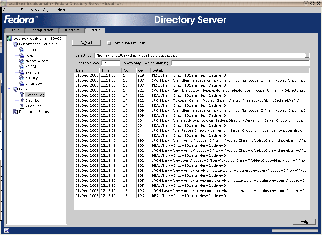 Access log