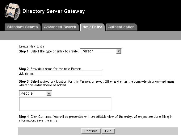 Directory Gateway New User 1